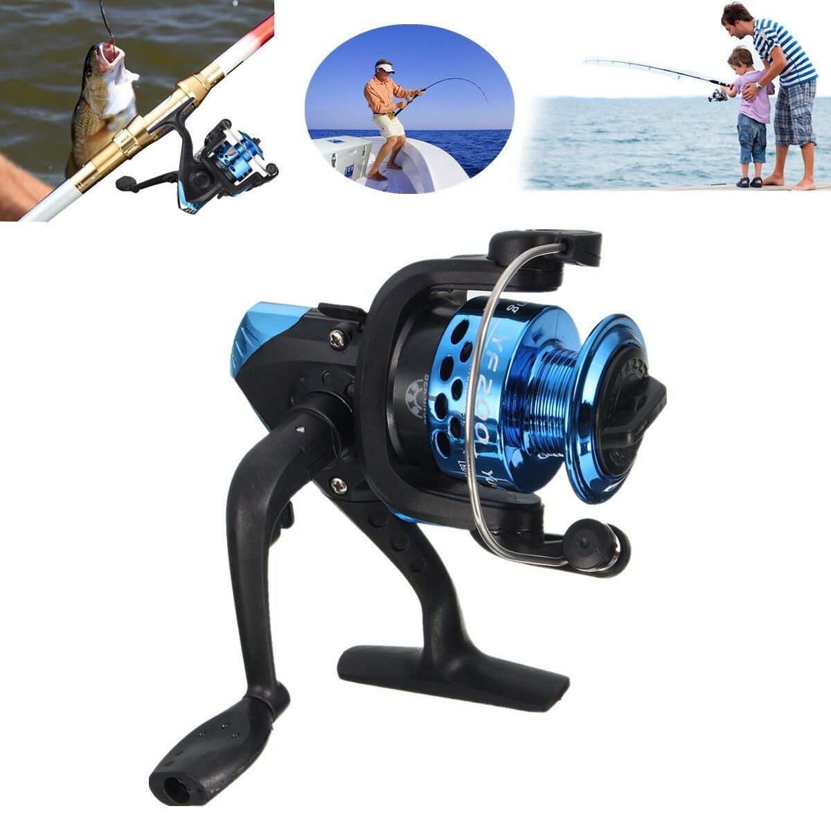 Gear 3BB Ball Bearing Left/Right Interchangeable Spinning Reel 5.2:1 Blue Blue