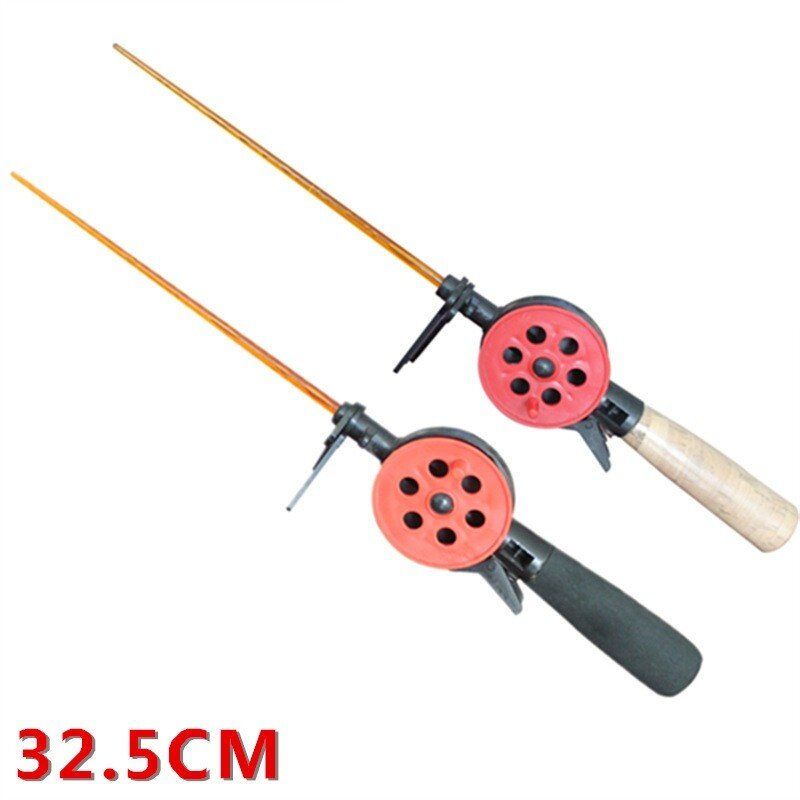 HFB-8/8X One-Piece Ice Rod Outdoor Winter Ice Rods Outdoor Winter 32cm Rod HFB-8X Softwood Handle