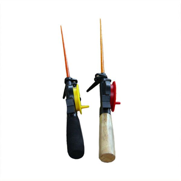 HFB-8/8X One-Piece Ice Rod Outdoor Winter Ice Rods Outdoor Winter 32cm Rod HFB-8X Softwood Handle