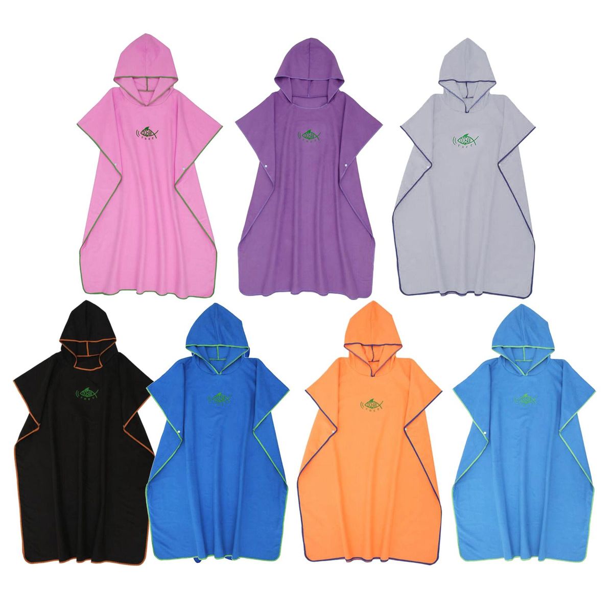 Surf Poncho Changing Robe, Adult Fast Dry Microfiber Pink