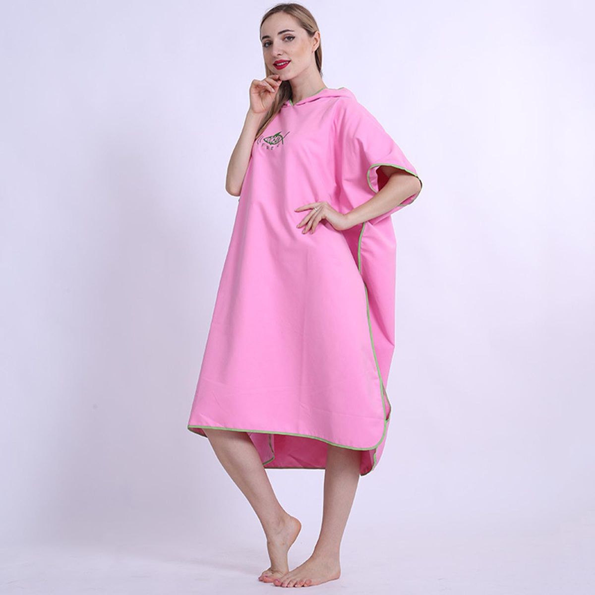 Surf Poncho Changing Robe, Adult Fast Dry Microfiber Pink