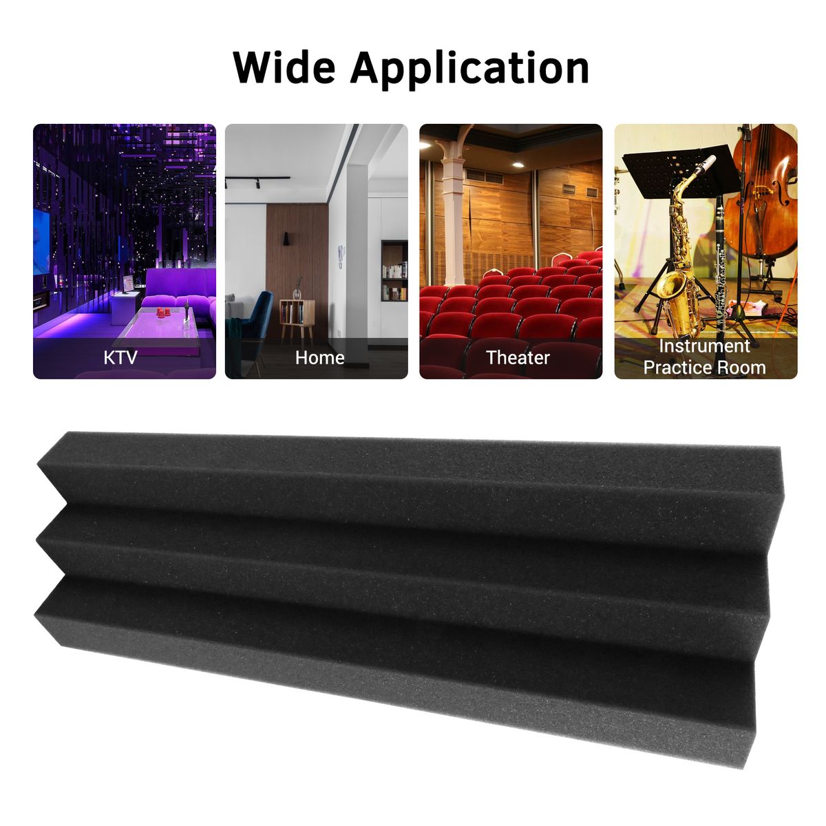 12 PCS 30 * 7.5 * 7.5cm Acoustic Foam Panels High Density