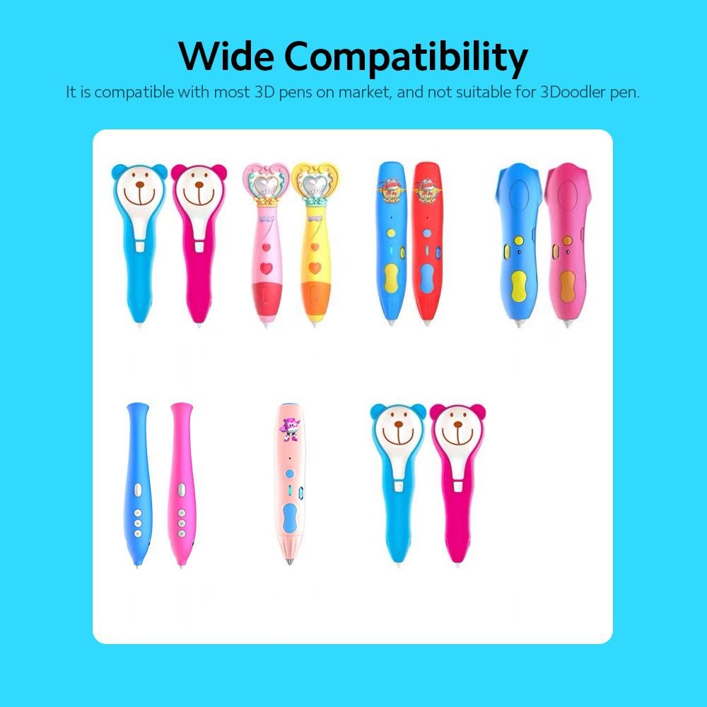 3D Printing Pen PCL Filament Refills High-Precision 1.75mm Diameter Low Melting Temp No Clogging 10 Pcs/Pack Random Colors