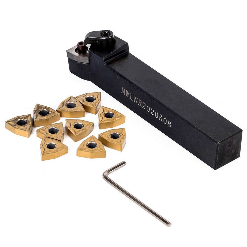 MWLNR2020K08 Holder + 10Pcs WNMG080404 Carbide Inserts +