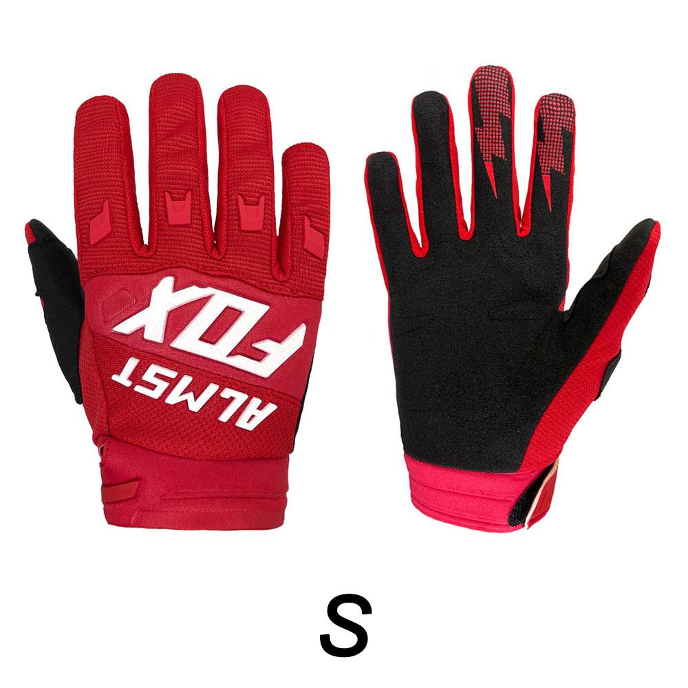 Age 6-12 Years Old Kids Full Finger MX De Riding Bicycle Gloves Racing Motocross Guantes Mountain Motorcycle Children Gloves Red