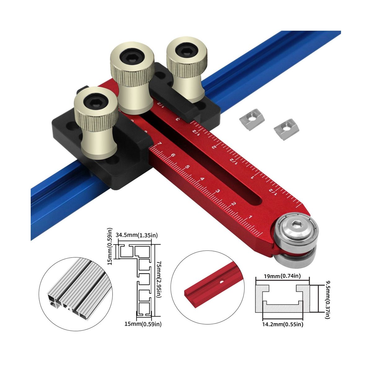 Extended Rip Jig Table Saw Jig Stock Guide Precision Fence Guide for Making Repetitive Narrow Strip Cuts on Table Saws