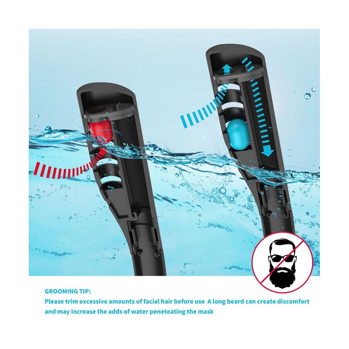 Snorkeling Mask Double Tube Silicone Diving Mask Adult Swimming Mask Diving Goggles Underwater Breathing Mask-D