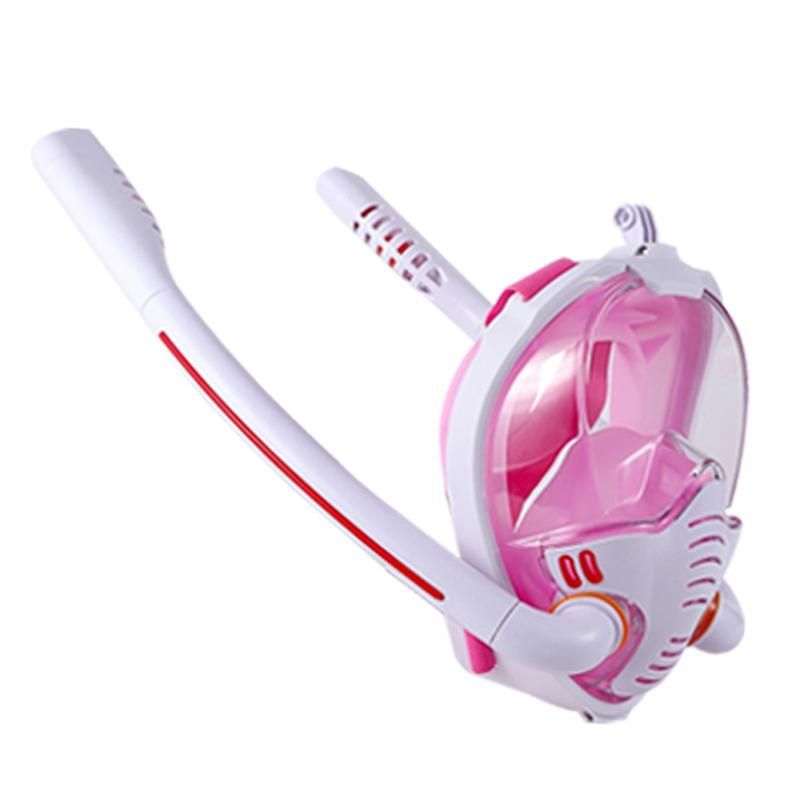 Snorkeling Mask Double Tube Silicone Diving Mask Adult Swimming Mask Diving Goggles Underwater Breathing Mask-D