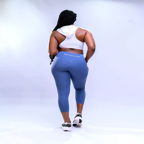 Nola Leggings With Side Pockets - Blue
