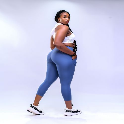 Nola Leggings With Side Pockets - Blue