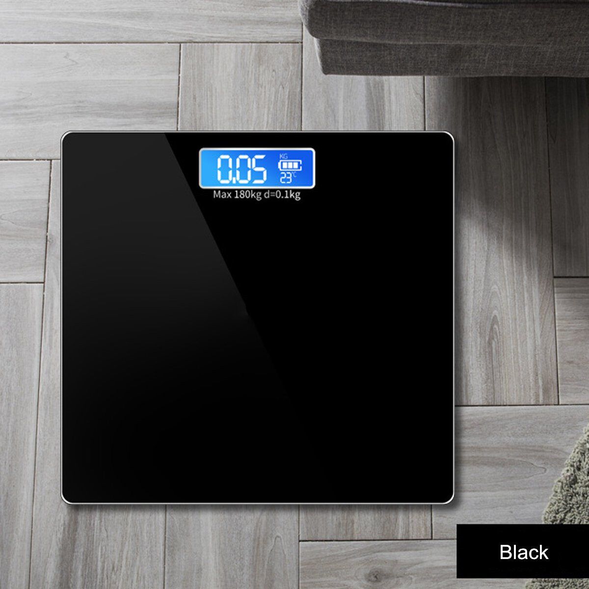 180KG LCD Digital Body Weight Scale Fitness Health Balance -Black