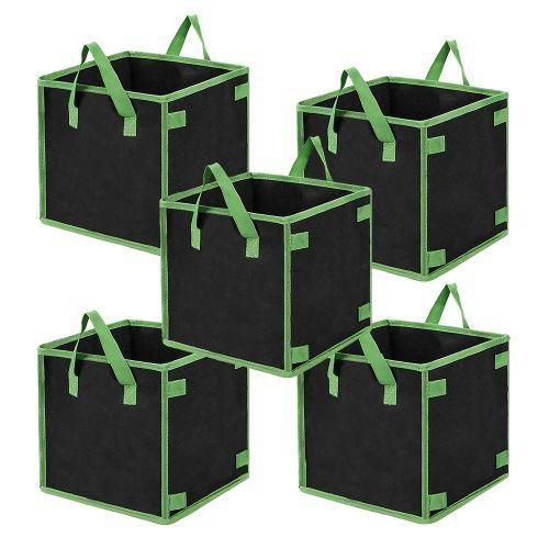 Square Grow Bags,5-Pack Square Growth Bag, Thick
