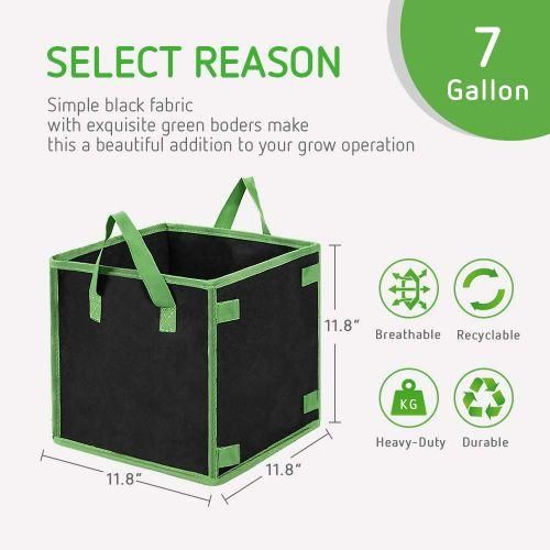 Square Grow Bags,5-Pack Square Growth Bag, Thick