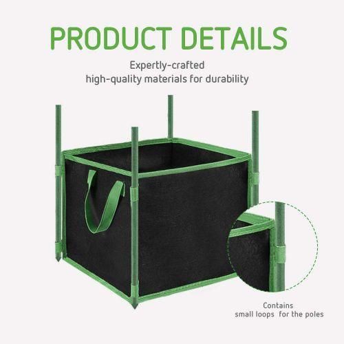 Square Grow Bags,5-Pack Square Growth Bag, Thick