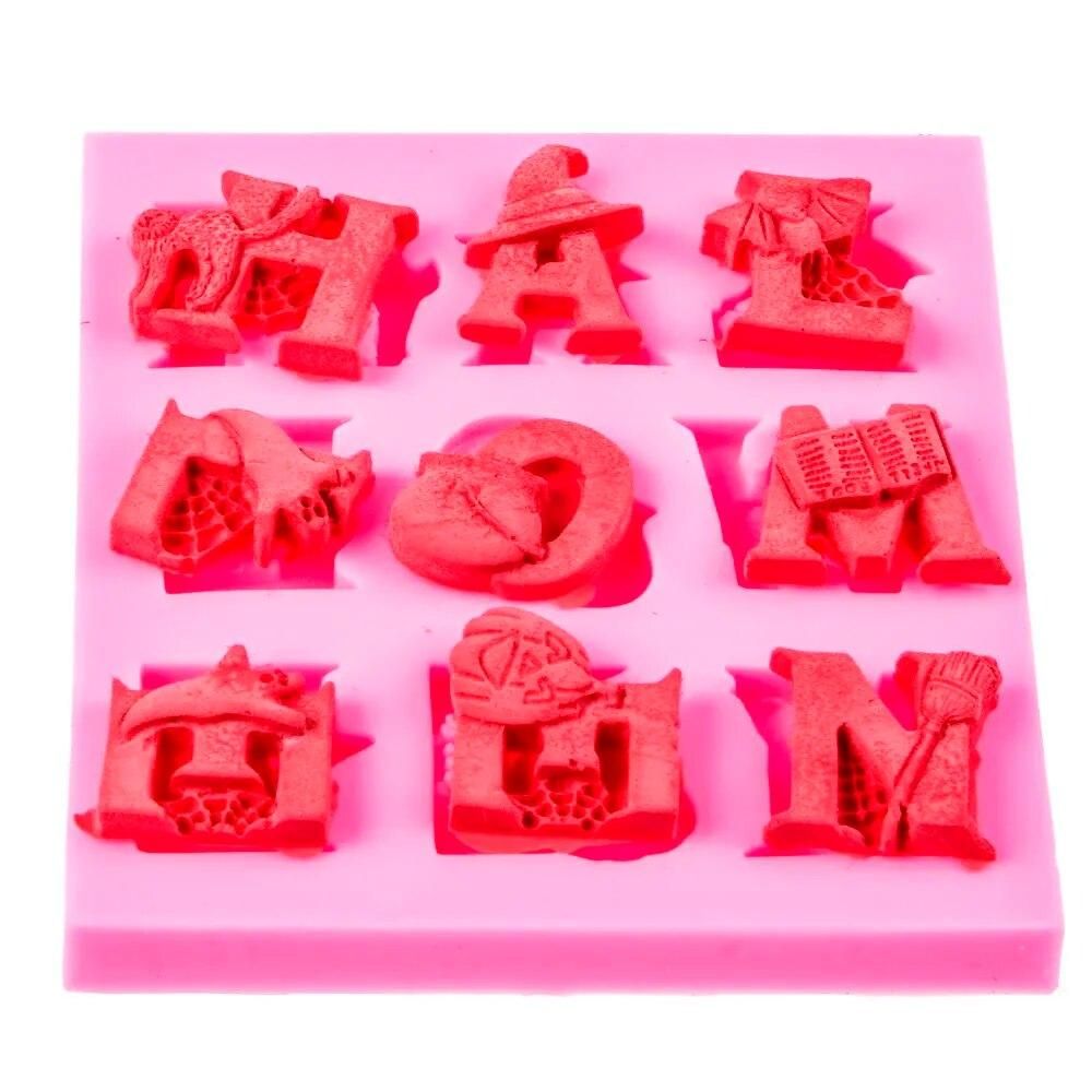 Halloween letter cooking tools wedding silicone mold fondant DIY cake decoration sugar baking kitchen chocolate DIY tools F-1112