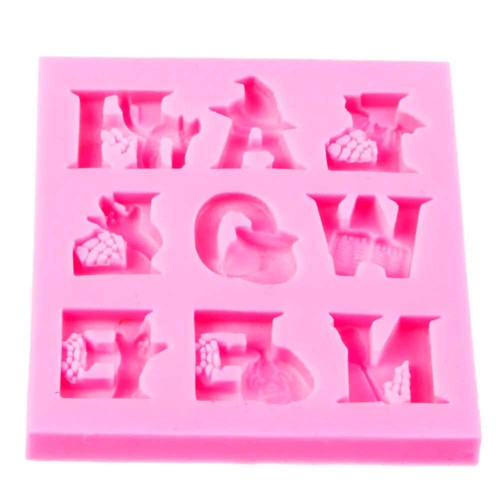 Halloween letter cooking tools wedding silicone mold fondant DIY cake decoration sugar baking kitchen chocolate DIY tools F-1112