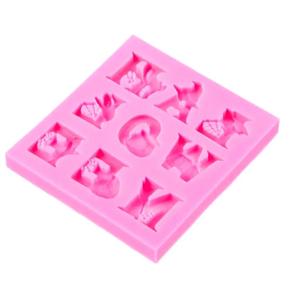 Halloween letter cooking tools wedding silicone mold fondant DIY cake decoration sugar baking kitchen chocolate DIY tools F-1112