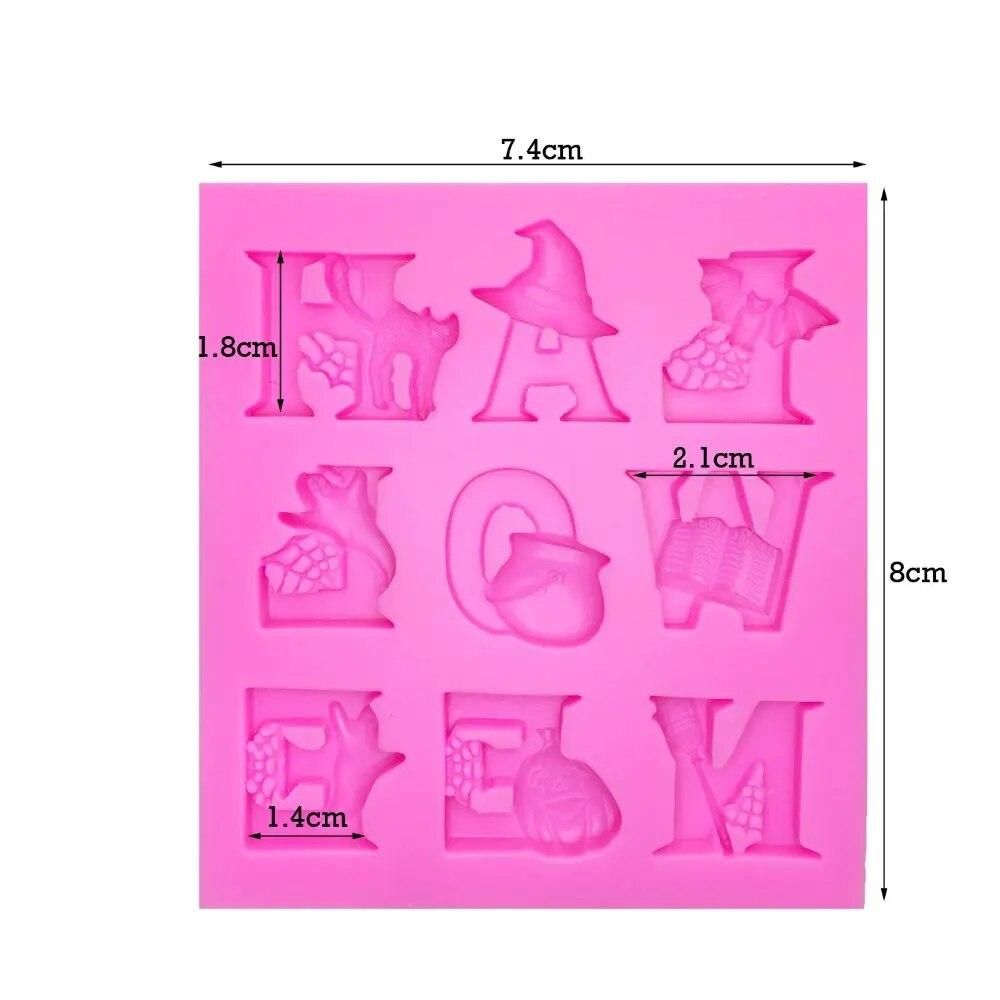 Halloween letter cooking tools wedding silicone mold fondant DIY cake decoration sugar baking kitchen chocolate DIY tools F-1112