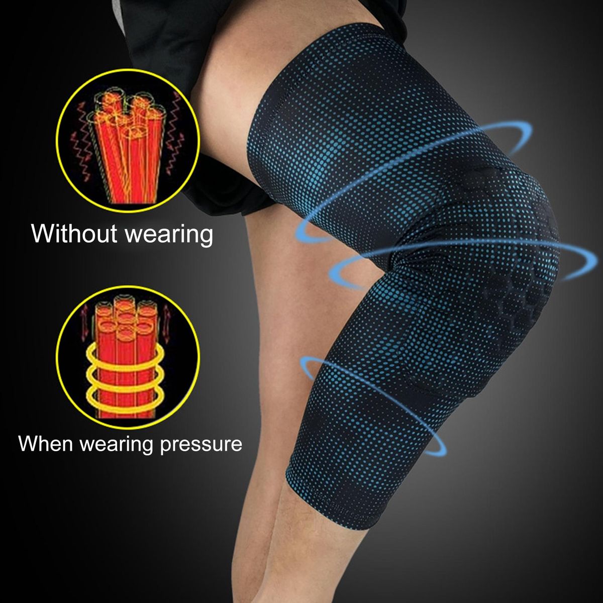Knee Pad Long Compression Knee Sleeve Blue