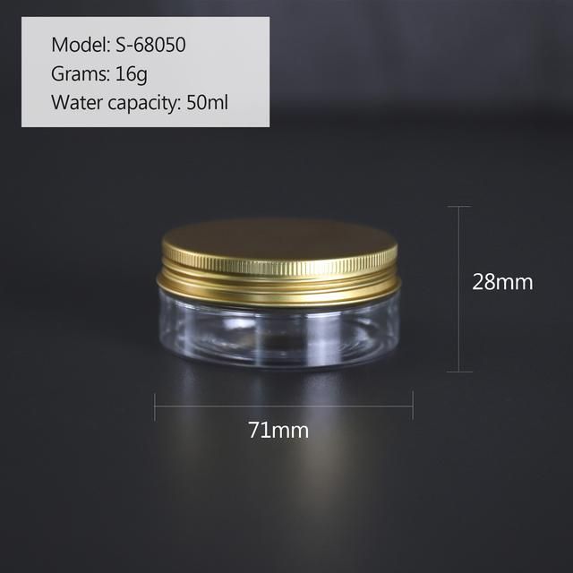 ml/100ml/1ml/200ml/300ml Plastic Jar With Lid Screw Iron Transparent Container Empty Cosmetic Cream Powder Jar Vanity Box
