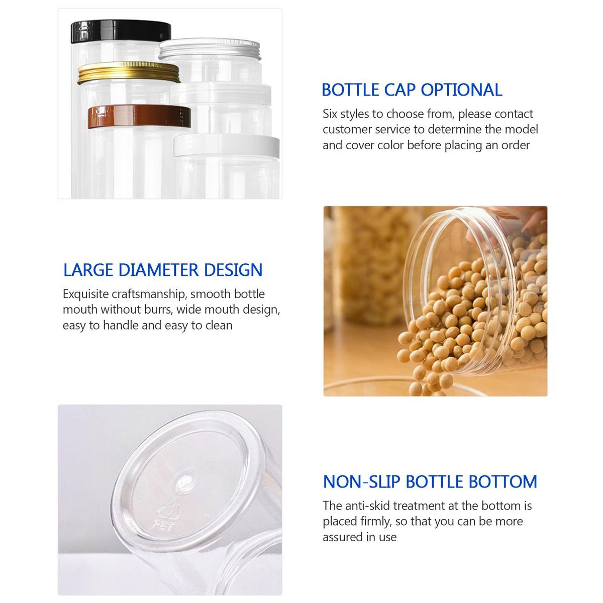 ml/100ml/1ml/200ml/300ml Plastic Jar With Lid Screw Iron Transparent Container Empty Cosmetic Cream Powder Jar Vanity Box