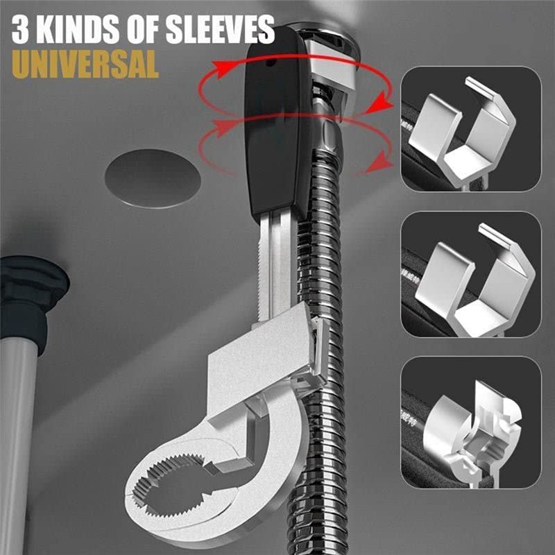 Universal Adjustable Double Ended Wrench - Multifunctional Adjustable Wrench for Plumbing Repair