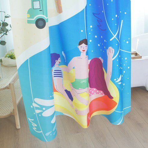 Rest-in-Bath Exciting Tube Bathroom Shower Curtain + Metal