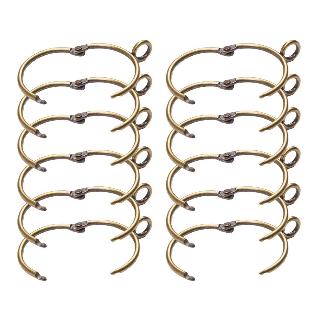 12Pcs Metal Shower Curtain Rings Bathroom Drape Open-Bronze