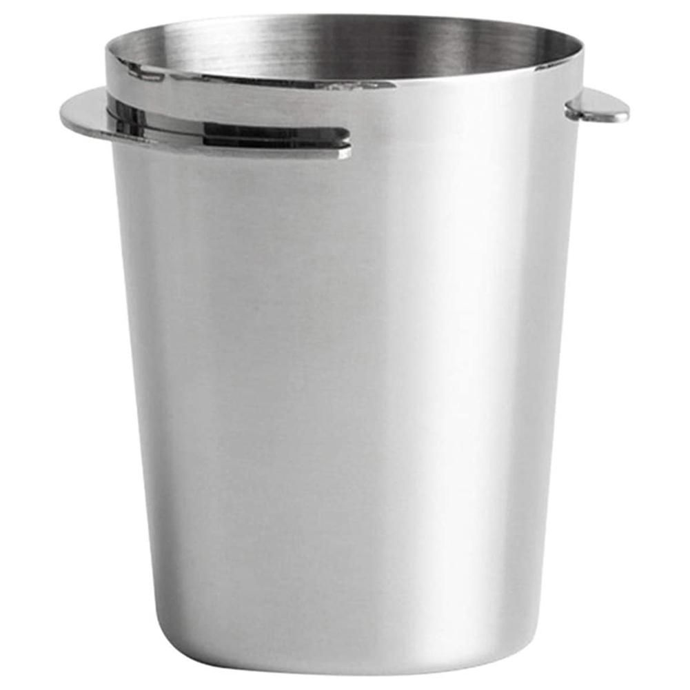 Coffee Dosing Cup, Stainless Steel Dosing Cup Powder Feeder Cup Part Espresso Coffee Machine Accessories Silver