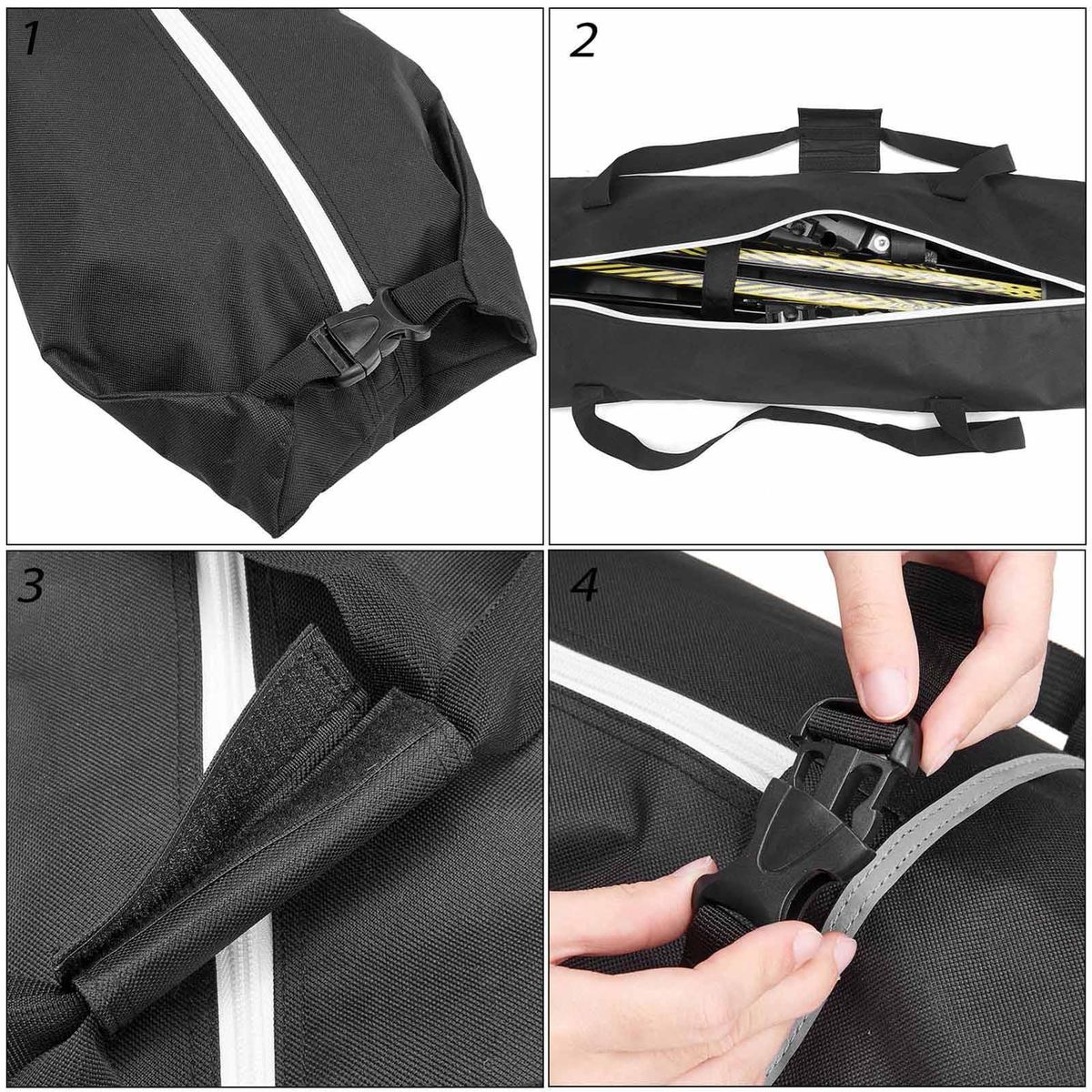 Skis and Boot Bag Combo Portable Skis Storage Bag Padded Waterproof Ski Travel Bags Large Capacity Boots Clothing Holder Organizer Fit Skis Up to 200 cm and Boots Up to US Size 13