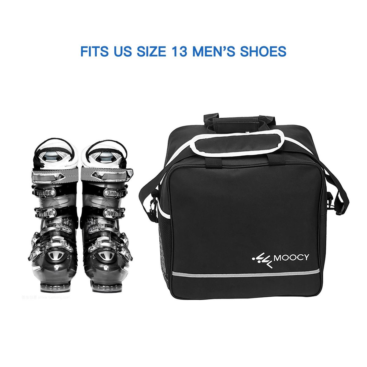 Skis and Boot Bag Combo Portable Skis Storage Bag Padded Waterproof Ski Travel Bags Large Capacity Boots Clothing Holder Organizer Fit Skis Up to 200 cm and Boots Up to US Size 13