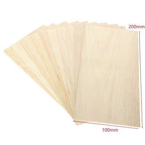10pcs Wooden Plate Model Balsa Wood Sheet DIY House Ship Aircraft 200x100mm