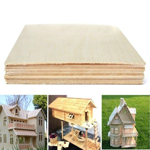 10pcs Wooden Plate Model Balsa Wood Sheet DIY House Ship Aircraft 200x100mm