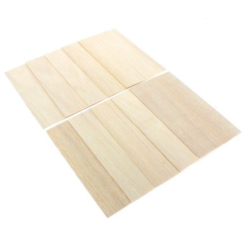 10pcs Wooden Plate Model Balsa Wood Sheet DIY House Ship Aircraft 200x100mm