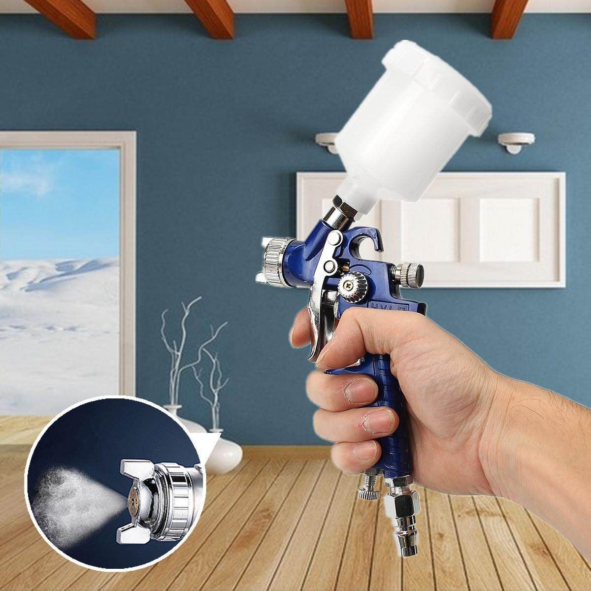 1.0mm HVLP Air Spray Paint Machine Kit Set Gravity Car Auto Feed Tool Nozzle 1.0mm