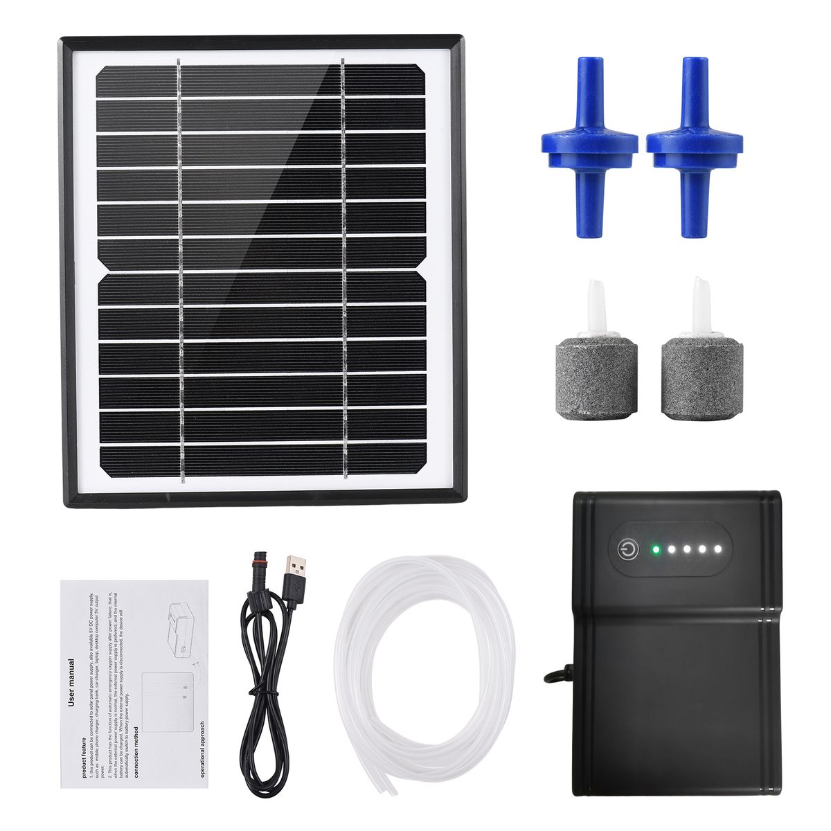 5W/6V Solar Powered Oxygen Air Pump Kit For Aquarium Fish