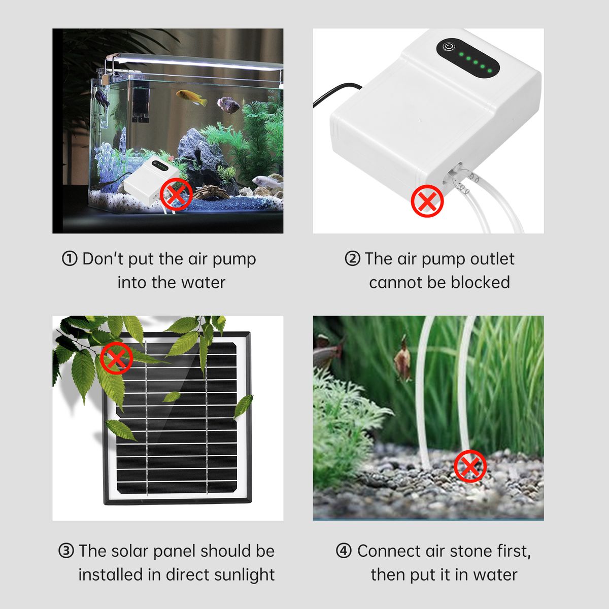 5W/6V Solar Powered Oxygen Air Pump Kit For Aquarium Fish
