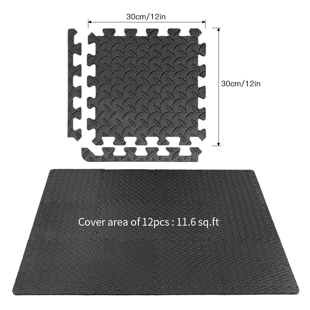 12PCS 30*30*1.0cm Thicken Floor Mat Protective EVA Cushion