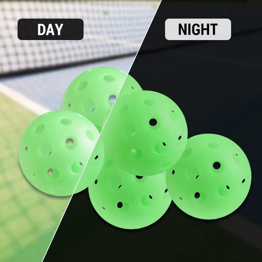 5 Pack Pickleballs Indoor Outdoor 74mm Luminous Pickle Balls
