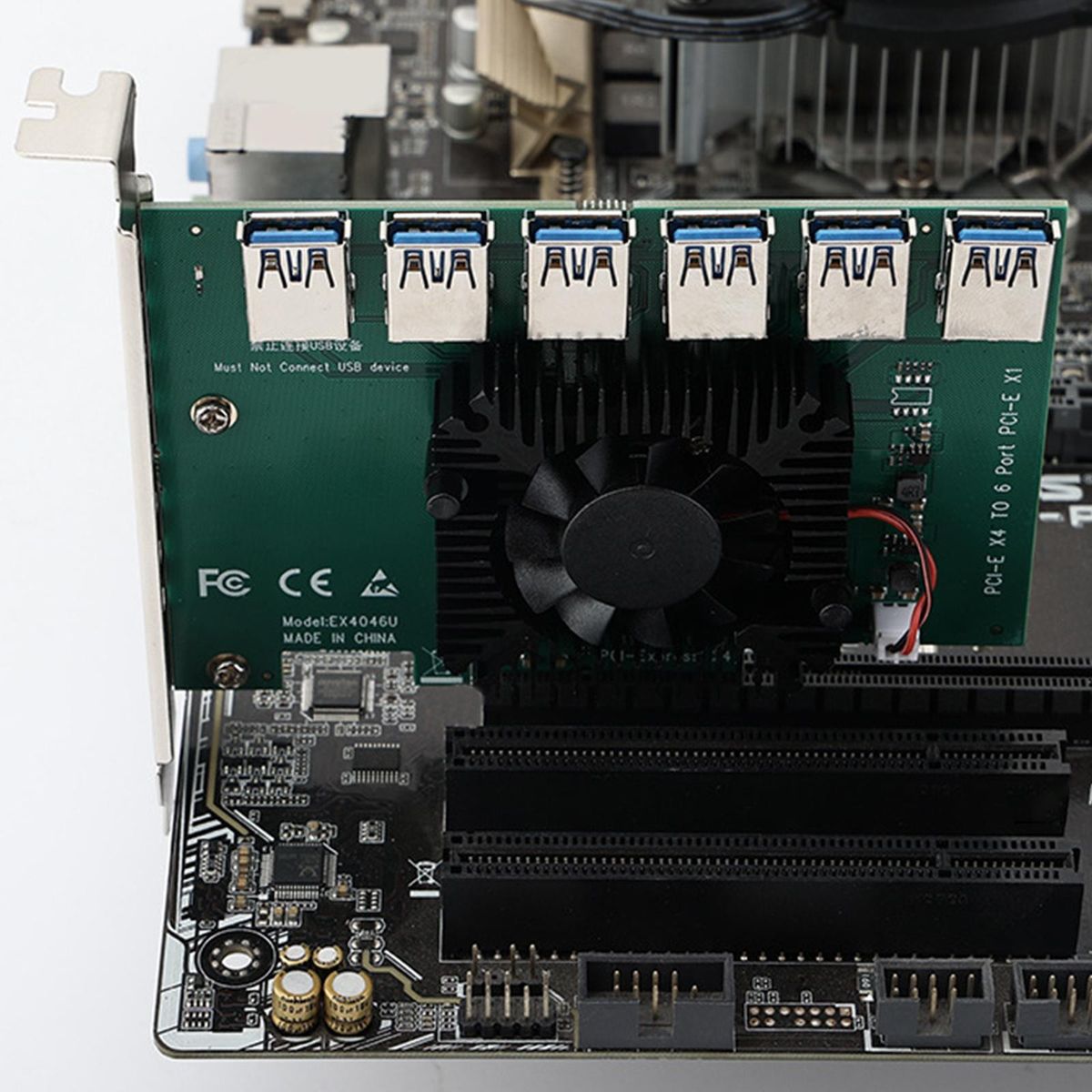 1 To 6 -E Expansion Card SuperSpeed Extender For Bitcoin Miner