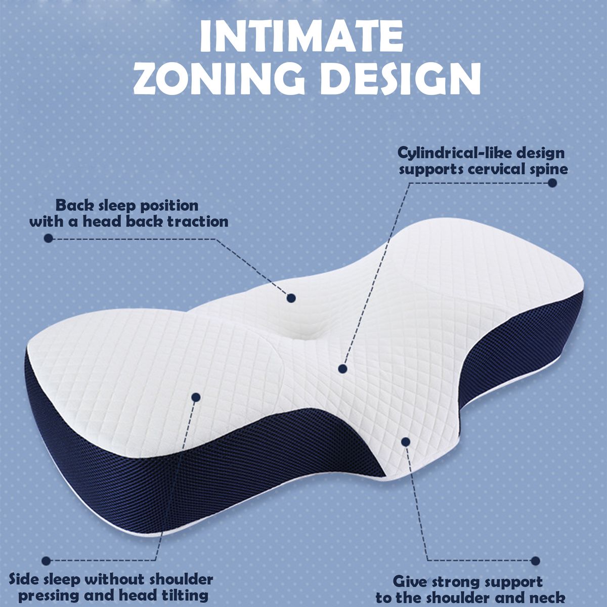 Contour Memory Foam Pillow With Washable Silk-Pillowcase