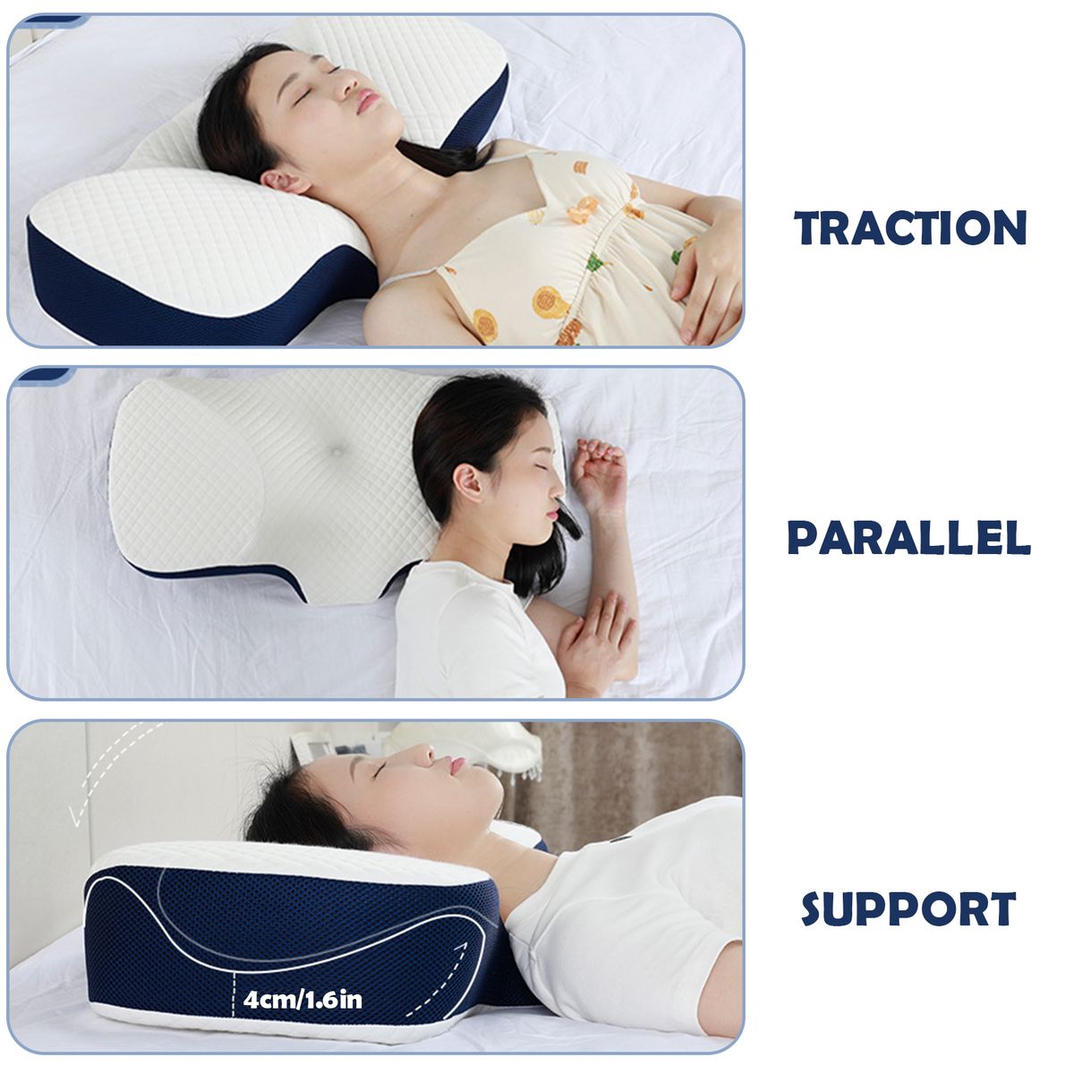 Contour Memory Foam Pillow With Washable Silk-Pillowcase