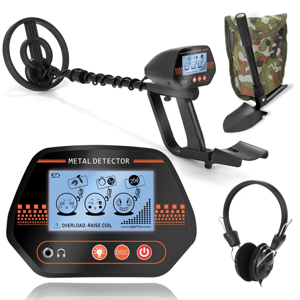 MD830 Portable Easy Installation Underground Metal Detector High Sensitivity Jewelry Treasure Gold Metal Detecting Tool Finder with 3 Adjustable Modes Larger Back-lit LCD Display 3 Audio Tone and DISC Mode for Adults and Kids