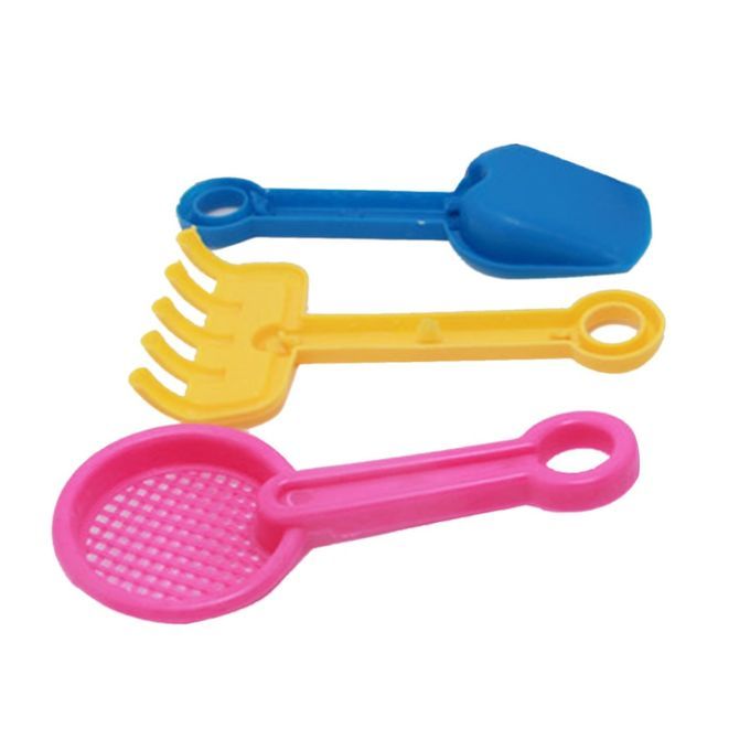 DM 4pcs Mini Beach Toys Set Bucket Shovel Rake Sand Play For Kids-random