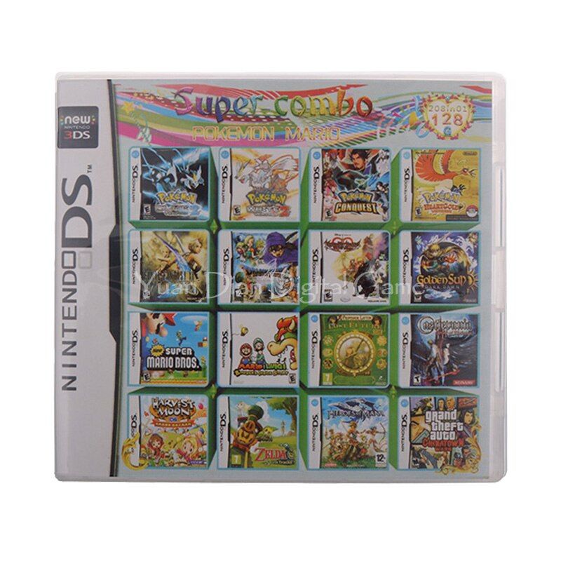 208 In 1 Compilation Video Game Cartridge Card For Nintendo DS 3DS 2DS Super Combo Multi Cart