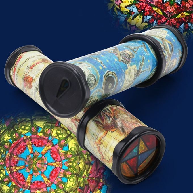 DM Magic Plastic Kaleidoscope Kids Children Educational Toy Fancy Colored World-random