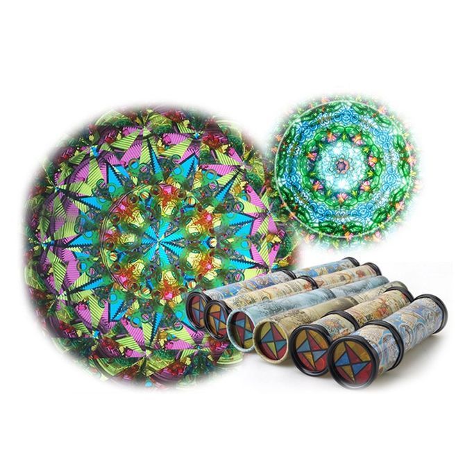 DM Magic Plastic Kaleidoscope Kids Children Educational Toy Fancy Colored World-random