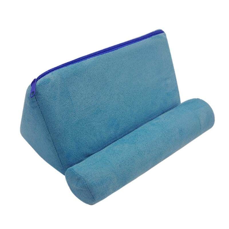 Tablet Pillow Holder Stand Foam Book Rest Reading Bed Cushion For IPad Blue
