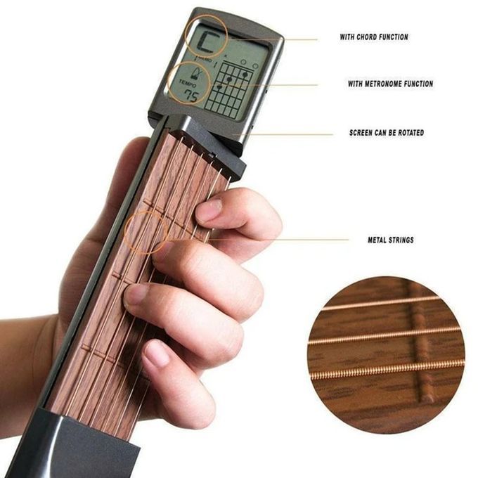 Po Ket Guitar  Hord Trainer Six Grade With S Reen Display Beat  Limbing Latti E Guitar A  Essories Pra Ti Al Po Ket Guitar-black