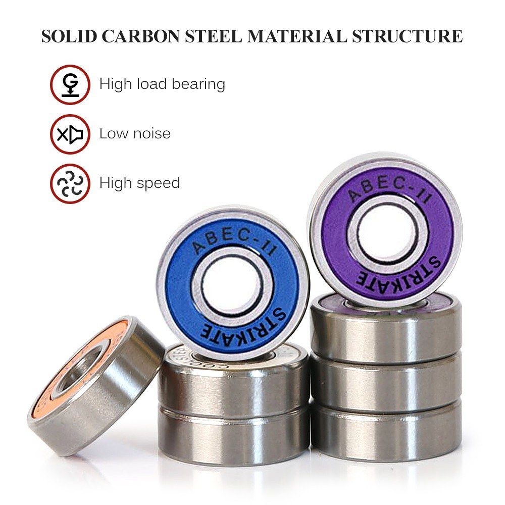 8 Pack Skateboard Bearings High Speed Low Noise Longboard